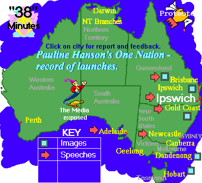 Map of Australia detailing launch links